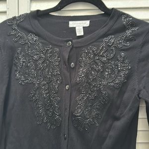 Charter club cardigan with embroidery and beads